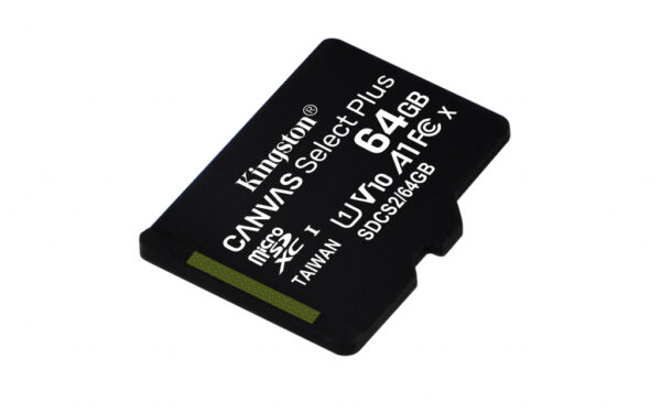 Kingston Technology 64GB micSDXC Canvas Select Plus 100R A1 C10 enkel pakket zonder ADP - Afbeelding 2