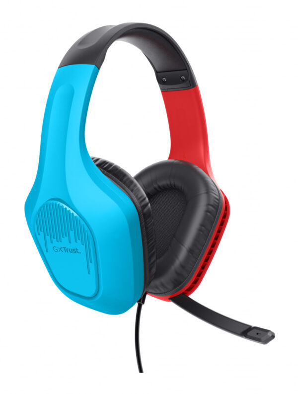 Trust GXT 416S Zirox Headset Bedraad Hoofdband Gamen Zwart, Cyaan, Rood - Afbeelding 2