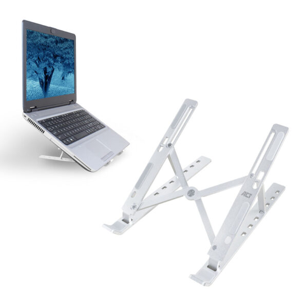 ACT Laptopstandaard aluminium, opvouwbaar, hoogte verstelbaar in 7 standen - Afbeelding 5
