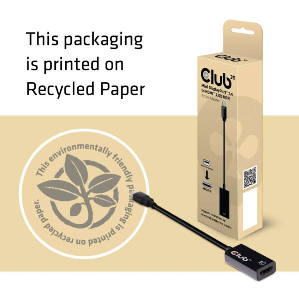 CLUB3D Mini DisplayPort 1.4 to HDMI 2.0b HDR Active Adapter - Afbeelding 5