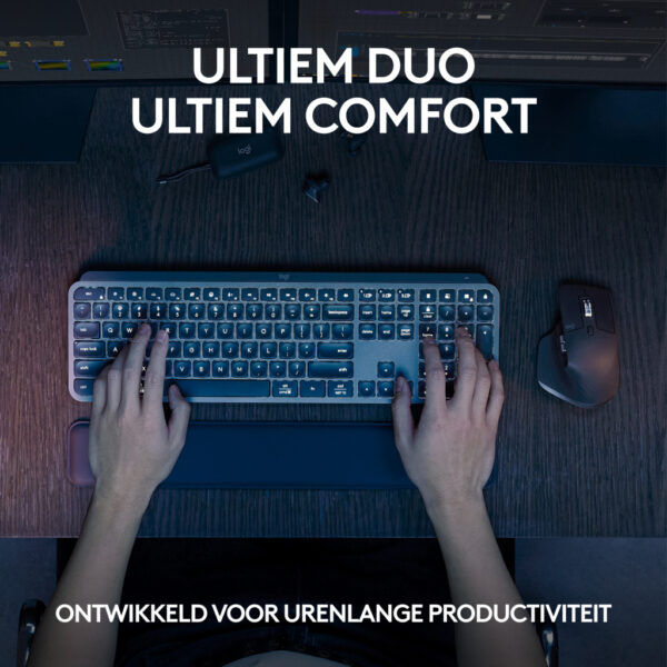 Logitech 920-011607 toetsenbord Inclusief muis Kantoor RF-draadloos + Bluetooth AZERTY Belgisch Grafiet - Afbeelding 2