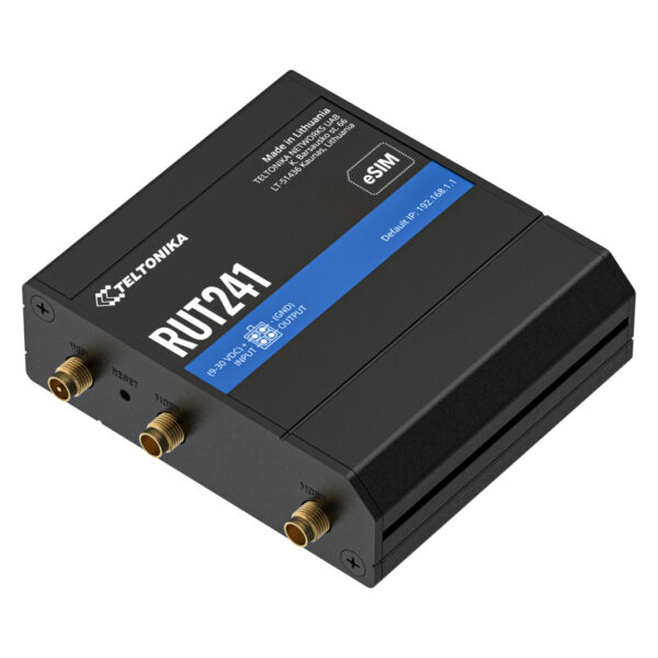 Teltonika RUT241 eSIM | Industrieller 4G-LTE-Router | Cat 4, 2x RJ45 100Mb/s, eSIM Router voor mobiele netwerken - Afbeelding 2