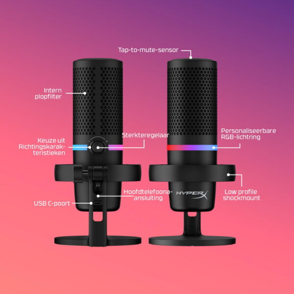 HyperX DuoCast - USB-microfoon (zwart) - RGB-verlichting - Afbeelding 8