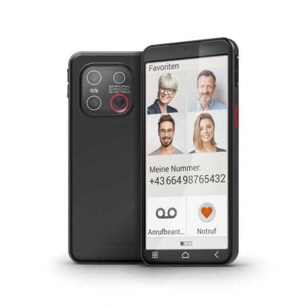 Emporia emporiaSMART.6lite 13,8 cm (5.45") Android 13 4G USB Type-C 6 GB 128 GB 3600 mAh Zwart, Zilver - Afbeelding 2