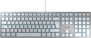 CHERRY KC 6000 SLIM FOR MAC toetsenbord Kantoor USB QWERTZ Duits Zilver