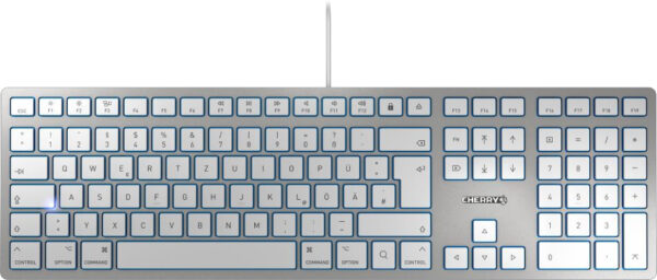 CHERRY KC 6000 SLIM FOR MAC toetsenbord Kantoor USB QWERTZ Duits Zilver