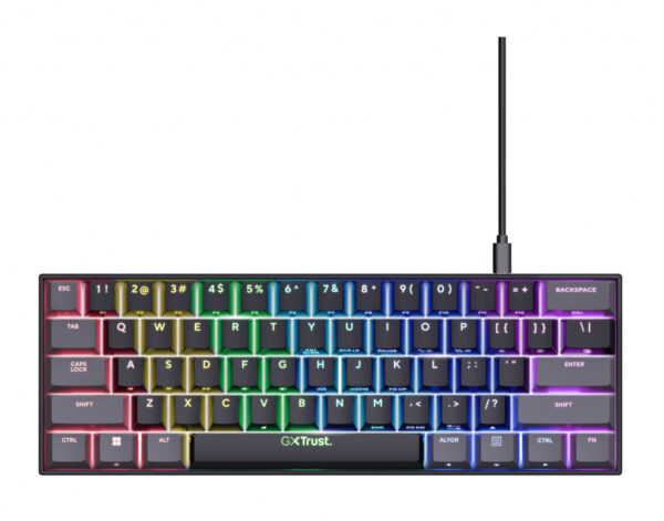 Trust GXT 867 Acira toetsenbord Gamen USB AZERTY Belgisch Zwart, Grijs - Afbeelding 3