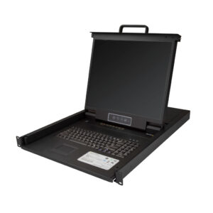 StarTech.com 8 port KVM Rack Console met 1,8m Lange Kabels, Geïntegreerde KVM Switch met 19" LCD Scherm, Universele 1U LCD KVM