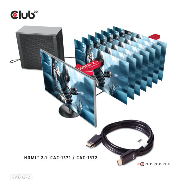 CLUB3D Ultra High Speed HDMI 4K120Hz, 144Hz Certified Cable 48Gbps M/M 2 m / 6.56 ft - Afbeelding 8