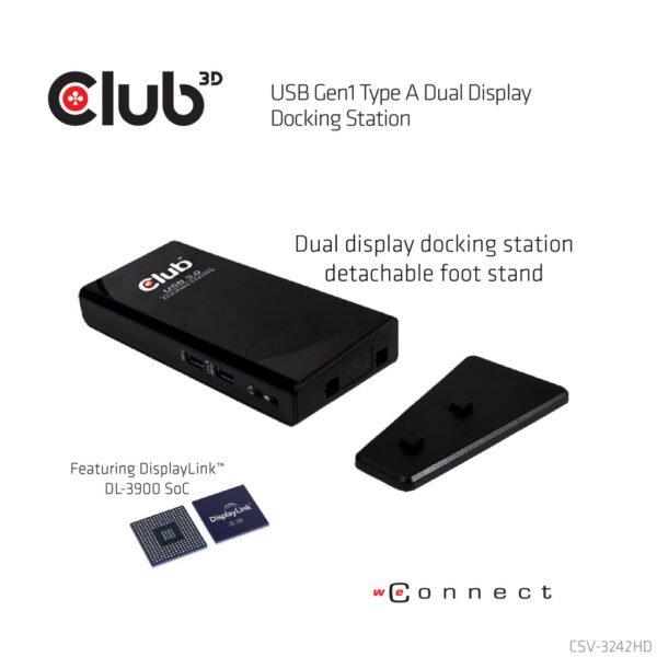CLUB3D UNIVERSEEL USB 3.0 Type A 1x HDMI 1x DVI ,UTP aansluitingen DisplayLink™ gecertificeerd Docking Station - Afbeelding 14