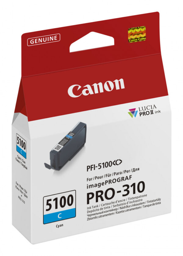 Canon PFI-5100 C inktcartridge 1 stuk(s) Origineel Cyaan - Afbeelding 2