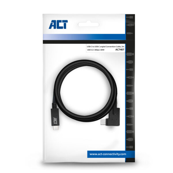 ACT USB 3.0 kabel haaks, USB-C, 2 meter - Afbeelding 6