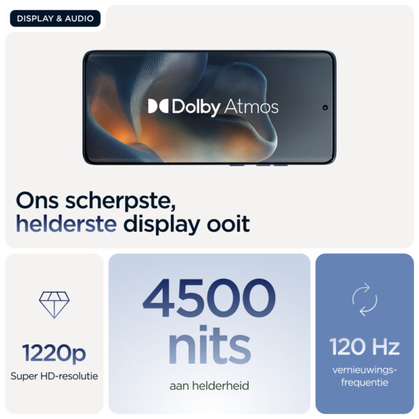 Motorola edge 60 16,9 cm (6.67") Dual SIM Android 15 5G USB Type-C 12 GB 512 GB 5200 mAh Blauw - Afbeelding 7