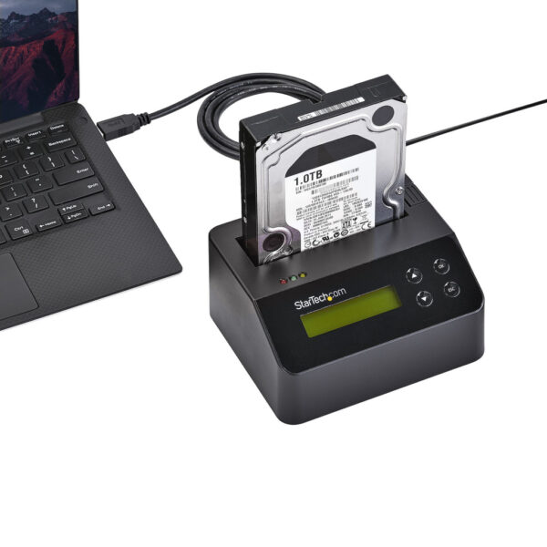 StarTech.com Single Bay Hard Drive Wisser, Standalone HDD/SSD Sanitizer/Eraser, USB 3.0 naar SATA II (3 Gbps), 9 Wismodi, LCD D - Afbeelding 3