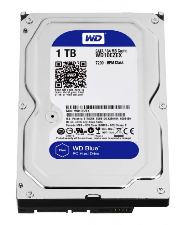 Western Digital Blue interne harde schijf 1 TB 7200 RPM 64 MB 3.5" SATA III