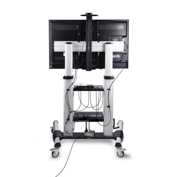 StarTech.com Verrijdbare TV Standaard op Wielen voor 60-100inch Flat Screens tot 100kg, In Hoogte Verstelbaar via Krukas, Mobiel - Afbeelding 4