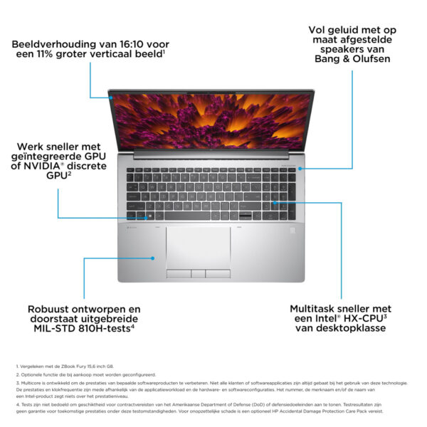 HP ZBook Fury 16 G10 Intel® Core™ i9 i9-13950HX Mobiel werkstation 40,6 cm (16") WQUXGA 32 GB DDR5-SDRAM 1 TB SSD NVIDIA RTX 400 - Afbeelding 5
