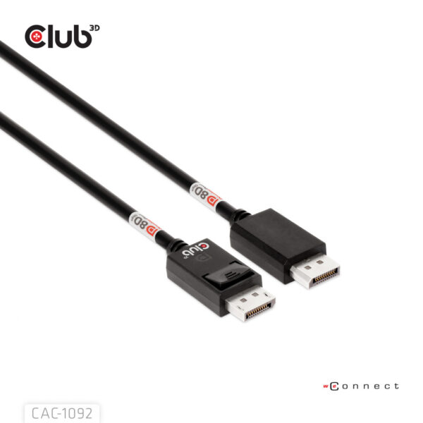 CLUB3D DisplayPort™ 2.1 Bi-Directional VESA DP80 Gecertificeerde kabel 4K240Hz, 8K60Hz or 10K60Hz M/M 1.6m/ Next-Gen Gami - Afbeelding 6