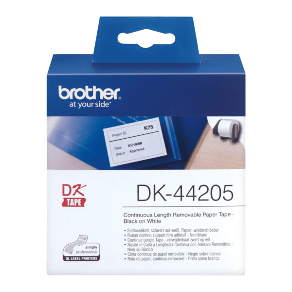 Brother DK-44205 labelprinter-tape Zwart op wit - Afbeelding 3