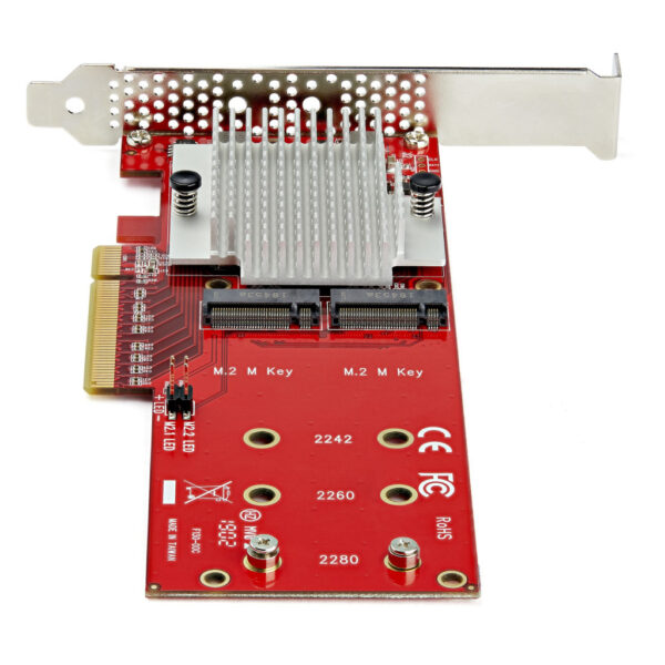 StarTech.com Dual M.2 PCIe SSD Adapter Kaart, x8 / x16 Dual NVMe of AHCI M.2 SSD naar PCI Express 3.0, M.2 NGFF PCIe (M-Key) Co - Afbeelding 4