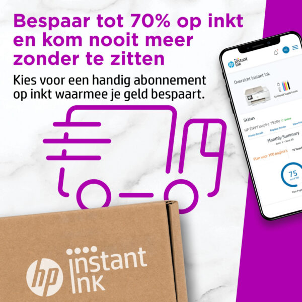 HP ENVY Inspire 7920e Draadloos All-in-One Kleur Printer, Instant Ink; Kopieerapparaat, scanner - Afbeelding 8