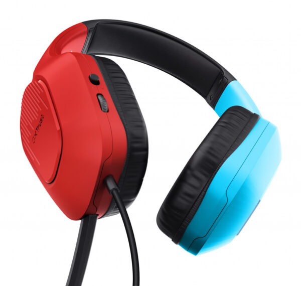 Trust GXT 416S Zirox Headset Bedraad Hoofdband Gamen Zwart, Cyaan, Rood - Afbeelding 3