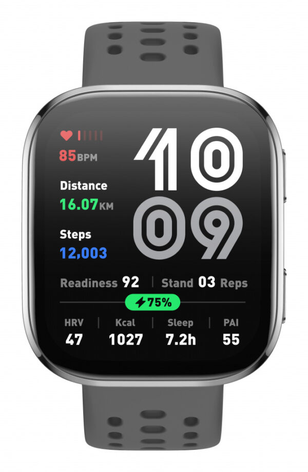 Amazfit Bip 6 Charcoal 5 cm (1.97") AMOLED Digitaal 390 x 450 Pixels Touchscreen Zilver GPS