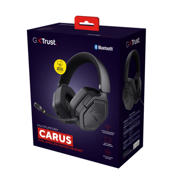 Trust GXT 493 Carus Headset Bedraad en draadloos Hoofdband, Helm Gamen USB Type-C / USB Type-A Bluetooth Zwart - Afbeelding 9