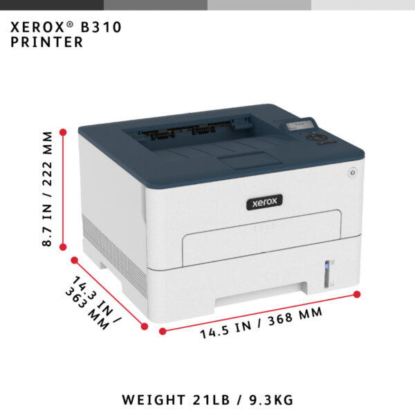 Xerox B310 A4 40 ppm draadloze dubbelzijdige printer PS3 PCL5e/6 2 laden totaal 350 vel - Afbeelding 19