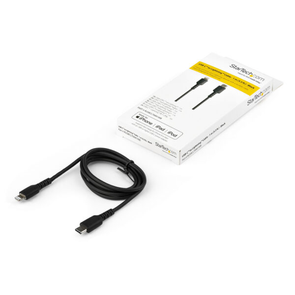 StarTech.com Premium USB-C naar Lightning Kabel 1m Zwart - USB Type C naar Lightning Charge & Sync Oplaadkabel - Verstevigd met - Afbeelding 6