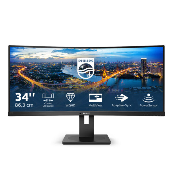 Philips B Line 345B1C/00 computer monitor 86,4 cm (34") 3440 x 1440 Pixels Quad HD LCD Zwart - Afbeelding 2