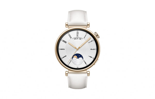 Huawei Watch GT 4 41mm Goud (Witte Leren Band)