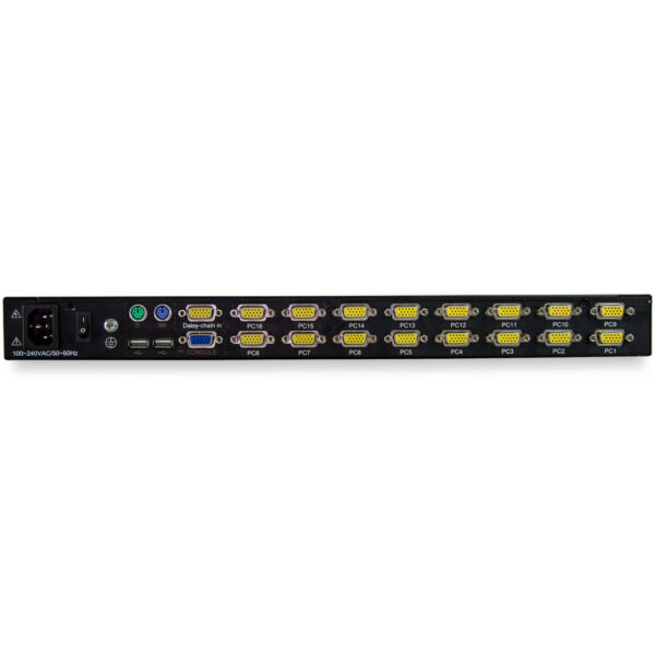 StarTech.com 16 port KVM Rack Console met 1,8m Lange Kabels, Geïntegreerde KVM Switch met 17" LCD Scherm, Universele 1U LCD KV - Afbeelding 4