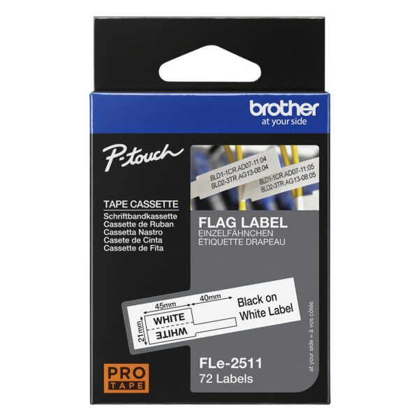 Brother FLE2511 labelprinter-tape Zwart op wit - Afbeelding 4
