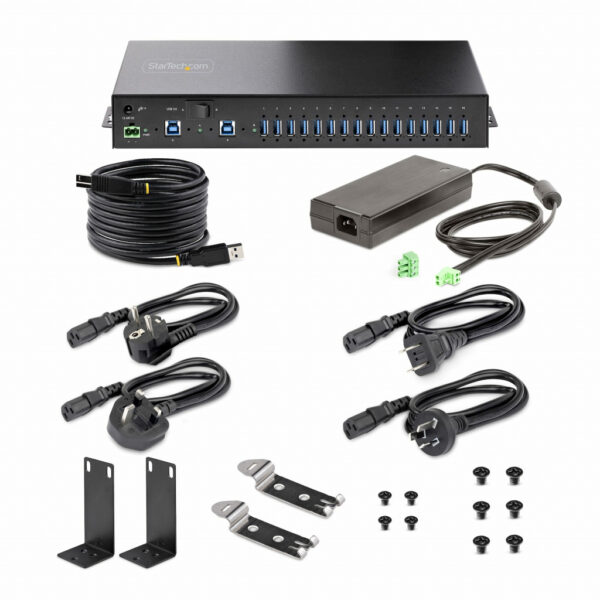 StarTech.com 16-Port Industriële USB Hub met Power Adapter, 5Gbps, Metalen Behuizing, Monteerbaar, ESD Bescherming, Terminal B - Afbeelding 10