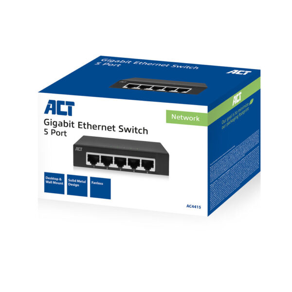 ACT 5-Poorts Gigabit Ethernet Switch - Afbeelding 2