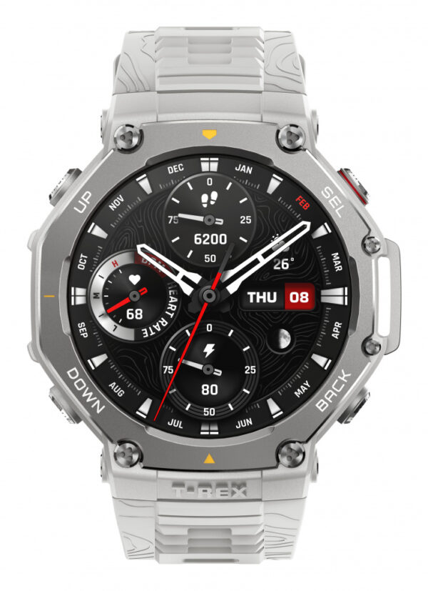 Amazfit T-Rex 3 3,81 cm (1.5") AMOLED Digitaal 480 x 480 Pixels Touchscreen Roestvrijstaal GPS