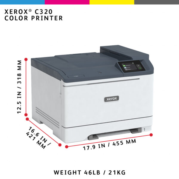 Xerox C320 A4 33 ppm draadloze dubbelzijdige printer PS3 PCL5e6/6 2 laden totaal 251 vel - Afbeelding 35