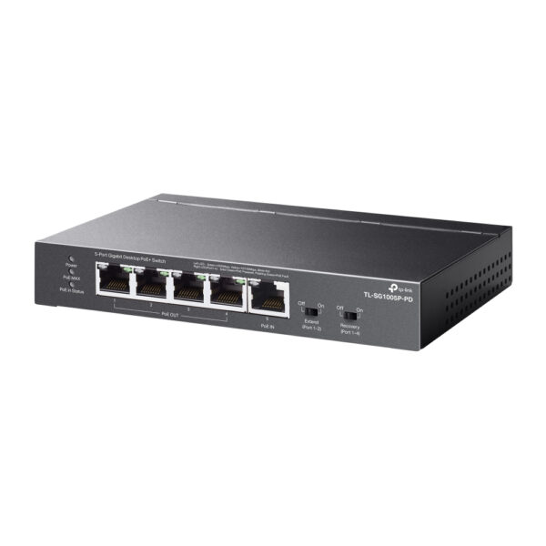 TP-Link TL-SG1005P-PD netwerk-switch Gigabit Ethernet (10/100/1000) Power over Ethernet (PoE) Zwart - Afbeelding 3