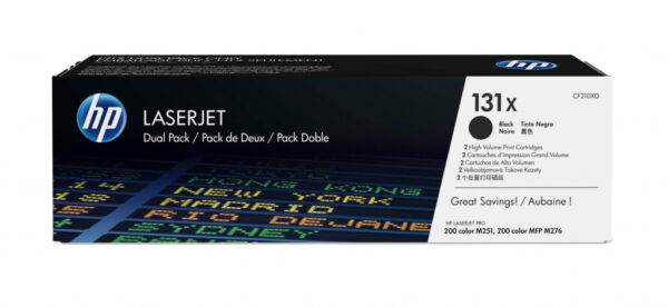 HP 131X originele high-capacity zwarte LaserJet tonercartridges, 2-pack