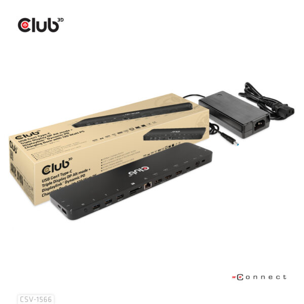 CLUB3D Universeel Docking station met 120W max/Power adapter voor het opladen van de allerzwaarste laptops met USB type C aanslu - Afbeelding 4