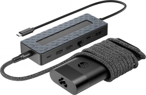 HP Universal USB-C-hub- en laptopladercombinatie - Afbeelding 2