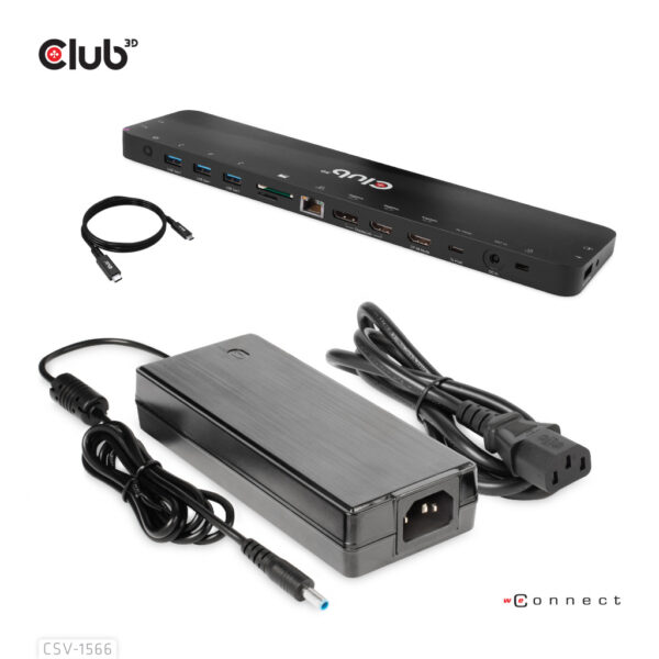 CLUB3D Universeel Docking station met 120W max/Power adapter voor het opladen van de allerzwaarste laptops met USB type C aanslu - Afbeelding 2