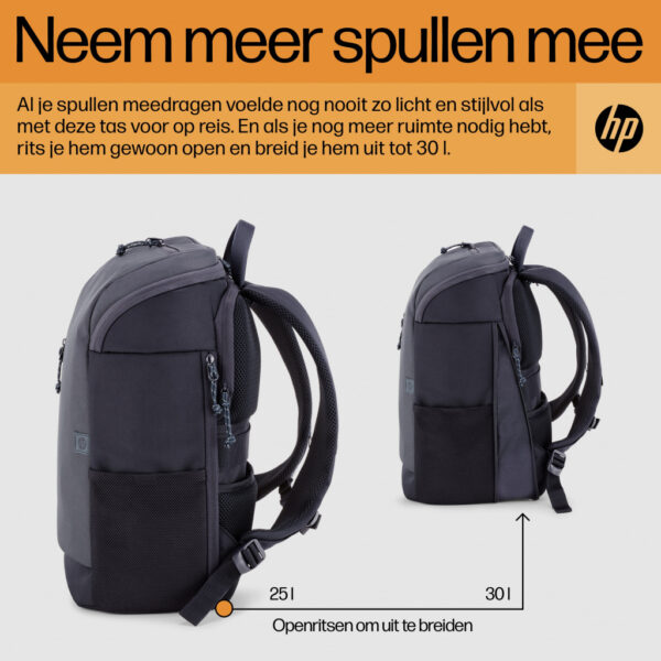 HP Travel 15,6 Iron Grey laptopbackpack, 25 liter - Afbeelding 4
