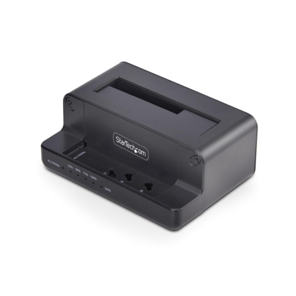 StarTech.com M.2 NVMe naar 2.5"/3.5" SATA Drive Duplicator, Dual Bay Standalone SSD Cloner/Copier en Drive Dock, Bidirectionele