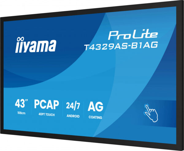 iiyama T4329AS-B1AG beeldkrant Interactief flatscreen 108 cm (42.5") LED Wifi 500 cd/m² 4K Ultra HD Zwart Touchscreen Type pro - Afbeelding 8