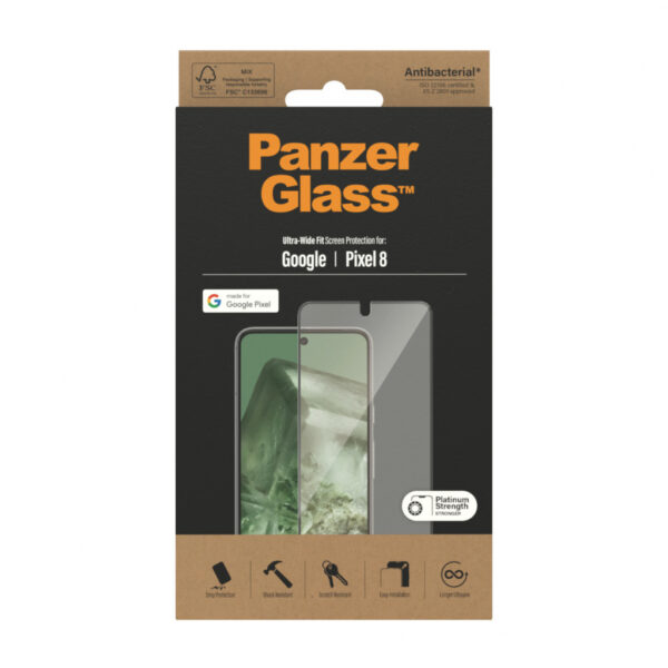 PanzerGlass ® Screen Protector Google Pixel 8 | Ultra-Wide Fit Doorzichtige schermbeschermer 1 stuk(s) - Afbeelding 3