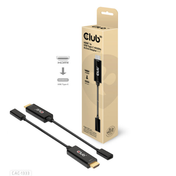 CLUB3D HDMI to USB Type-C 4K60Hz Active Adapter M/F - Afbeelding 2