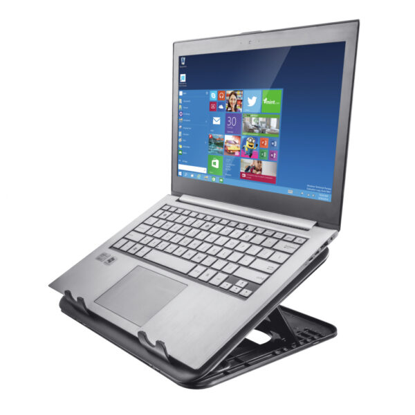 Trust Cyclone | Laptop Cooling Stand | 2 Ventilatoren | USB-voeding | Aanpasbare kantelen | max 16 inch - Afbeelding 2