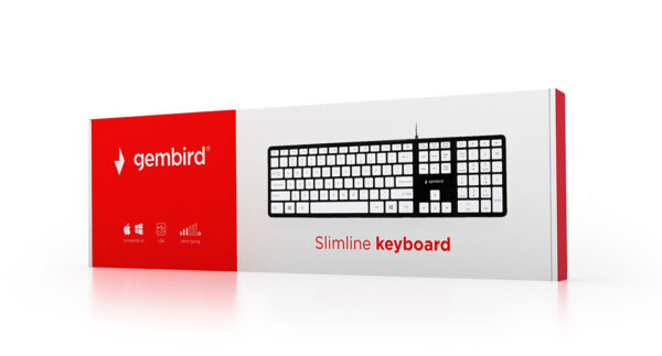 Gembird KB-MCH-02-BKW toetsenbord Kantoor USB QWERTY Engels Zwart, Wit - Afbeelding 2